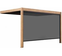 Oviala Pérgola bioclimática de 3x4m, adosada y motorizada iluminada y 1 toldo