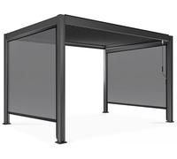 Oviala Pérgola independiente de 3x4m con 2 toldos de 2,66x2,34m gris