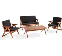 Oviala Sala de jardín plegable de 4 plazas de madera