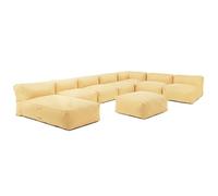 Oviala - Salón de jardín modulable de 8 plazas, color amarillo claro - Mixi