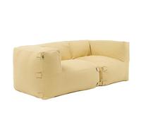 Oviala - Salón de jardín modular con 2 sillones de esquina amarillo claro - Mixi