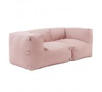 Oviala - Salón de jardín modular con 2 sillones esquineros, color rosa