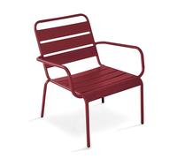 Oviala Silla de Jardín Bajo Relax Acero Púrpura - Palavas