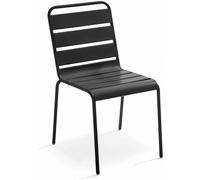 Oviala Silla de jardín de metal gris antracita