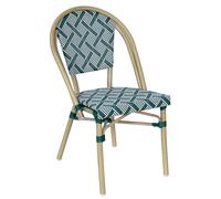 Oviala - Silla de jardín, diseño de bistro parisino, aluminio, color azul