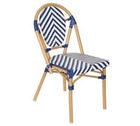 Oviala - Silla para terraza (aluminio y ratán), color azul