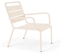 Oviala Sillón de jardín bajo de acero marfil