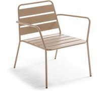 Oviala Sillón de jardín bajo de metal topo