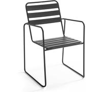 Oviala Sillón de jardín de acero antracita