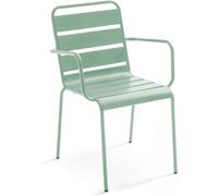 Oviala Sillón de jardín de metal verde salvia
