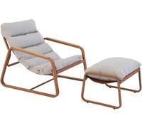 Oviala Sillón relax de acero y textileno con reposapiés de terracota