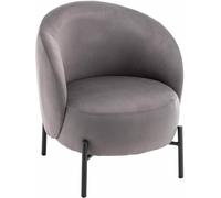 Oviala Sillón relax de metal y tela gris