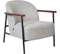 Oviala Sillón relax en acero, madera y tela beige