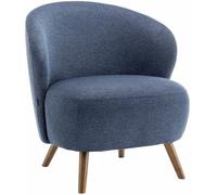 Oviala Sillón relax en madera y tela azul oscuro