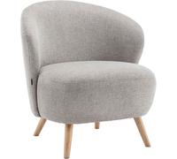 Oviala Sillón relax en madera y tela beige