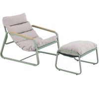 Oviala Sillón relax y textileno con reposapiés verde cactus