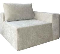 Oviala - Sillón esquinero para sofá modular de tela con cojines color crudo