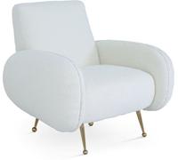 Oviala Sillón vintage de Alfombra de bucle blanco