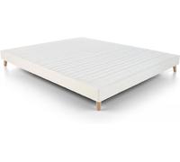 Oviala Sommier alfombraado con listones de madera maciza de abeto 160x200 cm