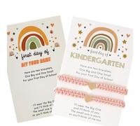 OVIFICEA Pulseras para el primer día de jardín de infantes para mamá y yo, pulseras a juego, pulseras a juego, pulseras para madre e hija, regalos de preescolar para niñas y niños, pulseras ajustables