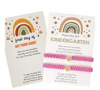OVIFICEA Pulseras para el primer día de jardín de infantes para mamá y yo, pulseras a juego, pulseras a juego, pulseras para madre e hija, regalos de preescolar para niñas y niños, pulseras ajustables