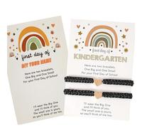 OVIFICEA Pulseras para el primer día de jardín de infantes para mamá y yo, pulseras a juego, pulseras a juego, pulseras para madre e hija, regalos de preescolar para niñas y niños, pulseras ajustables