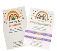 OVIFICEA Pulseras para el primer día de jardín de infantes para mamá y yo, pulseras a juego, pulseras a juego, pulseras para madre e hija, regalos de preescolar para niñas y niños, pulseras ajustables