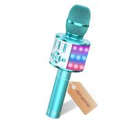 OVIFM Amazmic Kids Karaoke Machine Microphone Toy Portable Bluetooth Microphone Machine Handheld with LED Lights, Gift for Children's Birthday Party, Home KTV(Gray)