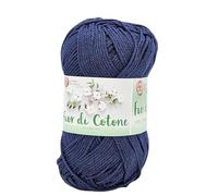 Ovillo de algodón mercerizado para ganchillo, ideal para amigurumi, granny square, cuadraditos para mantas de bebé y manualidades creativas, 50 gramos para 125 metros (Azul Noche 048)