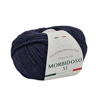 Ovillo de hilo 100% lana merino irencogible para ganchillo y tejer, lana bebé, colores sólidos, 50 g, 100 metros, para mantas y prendas (azul noche 200)
