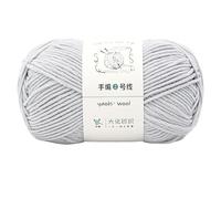 Ovillo de hilo de algodón con leche, hilo de grosor medio, oferta especial, venta al por mayor de hilo for bufanda, tejido a mano, 2mm No.2 de seis hebras (2 volúmenes, 330 m)(14LightGray)