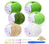 Ovillo de lana de felpa para ganchillo, 6 x 50 g con aguja de 4 mm, suave como la lana de bebé, crochet para mantas de bebé, amigurumi, decoración del hogar