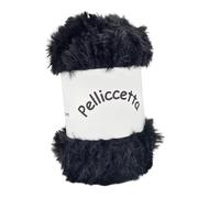 Ovillo de lana de imitación de pelo suave para bolsas de punto de ganchillo, 100 g, 65 metros, suave y cálido, color negro