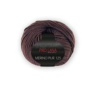 Ovillo de lana merino Pur 125, 50 g, color marrón café