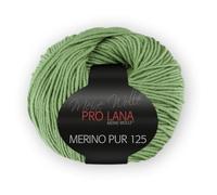 Ovillo de lana merino Pur 125, 50 g, color verde