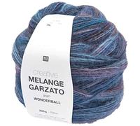 Ovillo de lana Rico Creative Melange Garzato Aran Wonderball Fabe 6, grosor de aguja de 5 mm, para punto o ganchillo, ovillo de 200 g