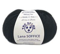 Ovillo de lana suave tres bolas 50% lana 50% Dralon +- 125 m. agujas o unc. 4/5 Made in Italy (negro 28)
