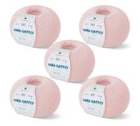 Ovillos para tejer, 100% Pura Lana Merino Virgen Extrafina de Lana Gatto. Línea Baby Soft, lana natural para bebé con Aloe Vera, 250 g. 850 mt, (Rosa - 13210,5)