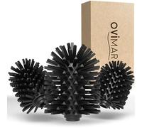 ovimar Cabezal de Recambio Vejro para escobillero | práctico Set de 3 | Negro | Cabezal de Recambio de Silicona | para escobillero con Cabezal recambiable
