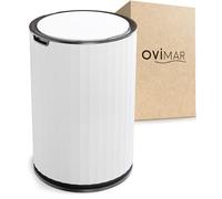 ovimar cubo de baño con sensor Dueodde | Blanco | Función de sensor sin contacto | Cubo de cosméticos redondo | 7l (litros) | También adecuado como cubo de pañales | para el baño o la cocina