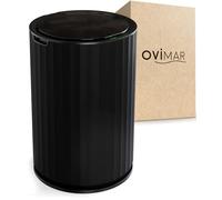 ovimar cubo de baño con sensor Senja | negro | cubo de basura con sensor | cubo de cosmética redondo | cubo con tapa | 7l (litros) | también como cubo de pañales | para el baño o la cocina