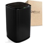 ovimar cubo de baño con sensor Sotra | negro | cubo de basura con sensor | cubo de cosmética ovalado | cubo con tapa | 10l (litros) | también como cubo de pañales | para el baño o la cocina