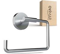 ovimar portarrollos Sejero para taladrar Plata | Portarrollos de Acero Inoxidable | Portarrollos sin Tapa | Portarrollos con Mecanismo de Cierre Suave para taladrar