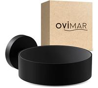 ovimar soporte para secador de pelo Kvitoya | acero inoxidable | negro mate | con fijación mural para taladrar | con almohadilla para secador de pelo | para taladrar | soporte para secador de pelo