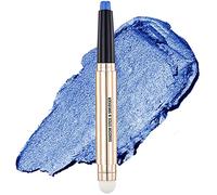 Oviqerki Lápiz de sombra de ojos, 18 colores brillantes, iluminador, impermeable, maquillaje de ojos con colores llamativos (azul Me 16# azul medianoche brillante)