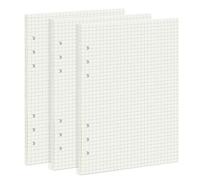 OVISEEN 135 Hojas Papel de Recambio A5 Hojas de Recambio Papel de Cuadriculado para A5 con 6 Anillas Insertos de Cuadernos Diarios Agenda Filofax Bullet (142 x 210mm)