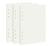 OVISEEN 135 Hojas Papel de Recambio A5 Hojas de Recambio Papel de Puntos para A5 con 6 Anillas Insertos de Cuadernos Diarios Agenda Filofax Bullet (142 x 210mm)