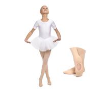 OVISSA Medias de Ballet para Niña con Agujero 60 DEN Resistentes Suaves y Elásticas para Danza y Gimnasia Nude 122-146 cm