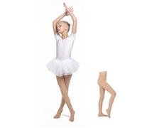 OVISSA Medias de Ballet para Niñas Lisas 40 DEN Suaves Elásticas y Resistentes Nude 104-122 cm