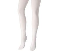 OVISSA Medias gruesas italianas para mujer de lana acrílica de 180 denier suaves opacas para mujer, medias elásticas sólidas con cintura reforzada de punta fuerte, medias tallas S-XL, blanco, S